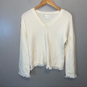 Anthropologie Joy Vneck Fringe Sweater